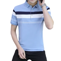 summer new mens striped t shirt short sleeve polo shirt mens clothes korean fashion clothing