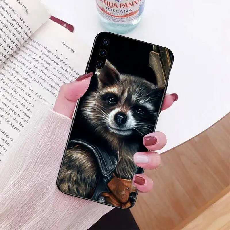 Чехол для телефона Huawei Honor из мягкого силикона TPU с красивым рисунком животного енота.
