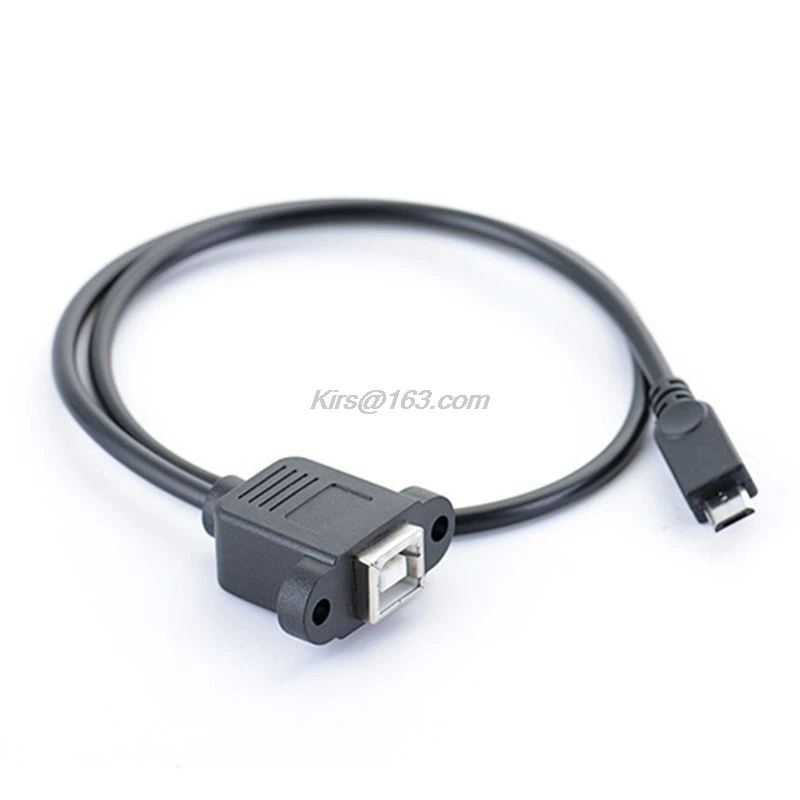 30/50 см Micro USB папа к USB2.0 B Тип Женский адаптер кабель панель крепление