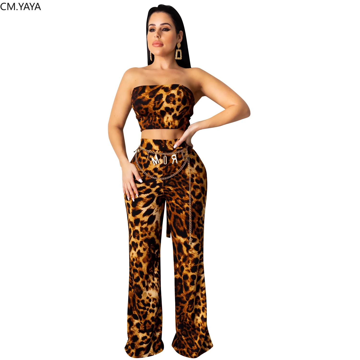 GL осенне зимний женский комплект без бретелек бандажный топ широкие штаны