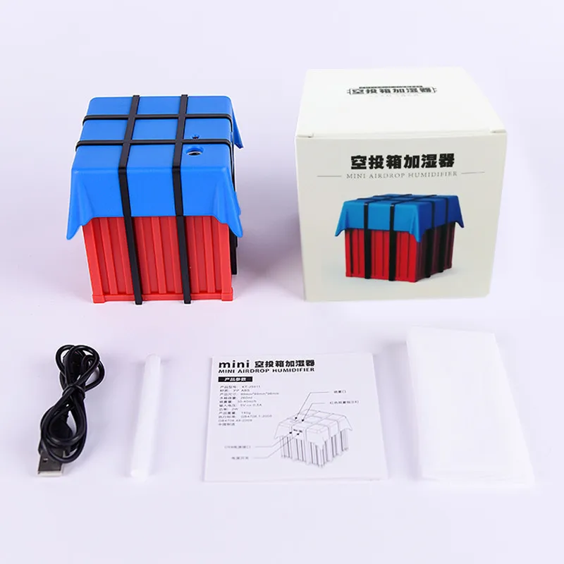 Креативный увлажнитель воздуха Mini Airdrop Box Air Diffuser PUBG Home Essential Aromatherapy Aroma Oil LED Light Usb Ultrasonic Sterilize