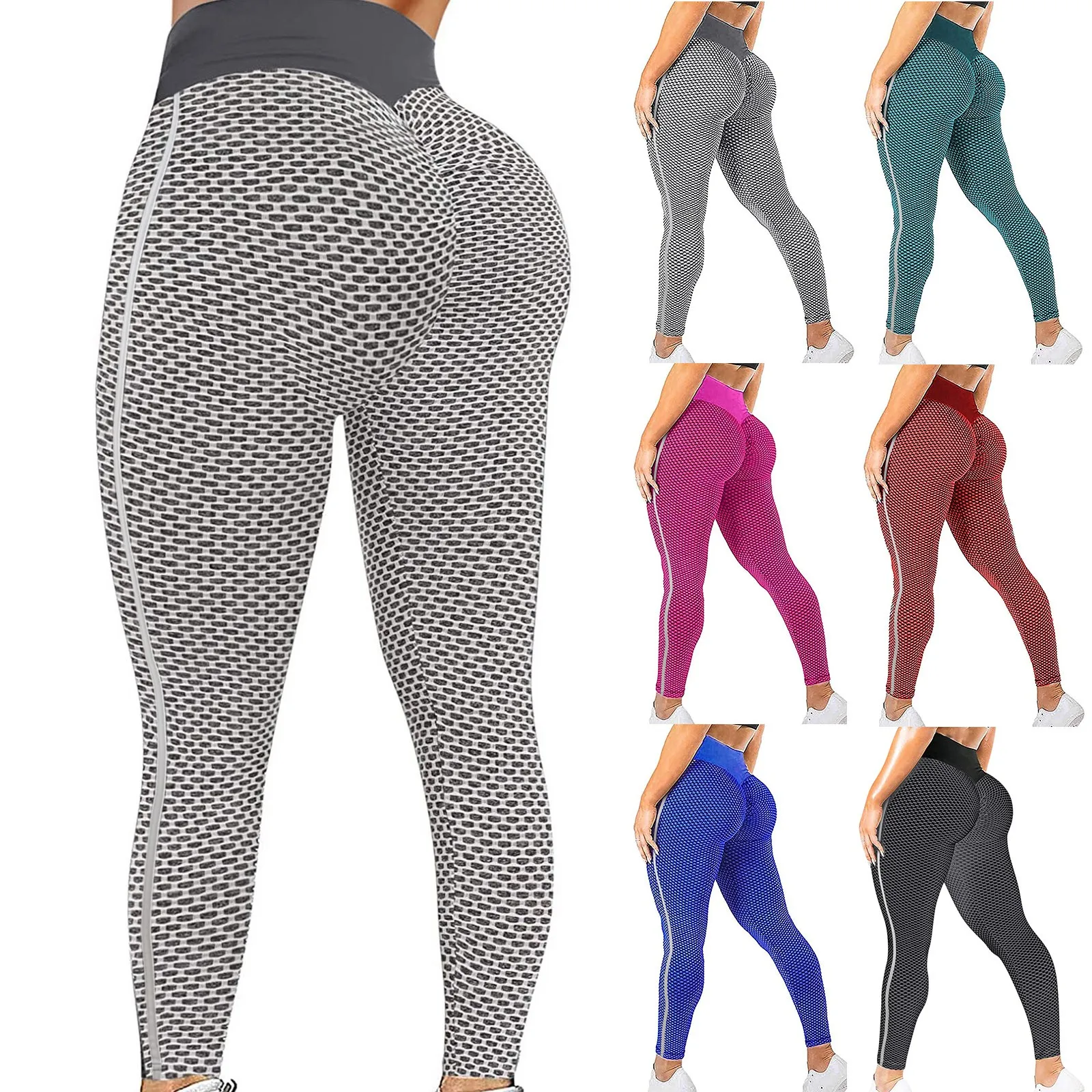 

2021 New Women Ruched Butt Lift Leggings High Waist Yoga Pants Textured Scrunch Booty Workout Tights Running Fitness Leggings#G