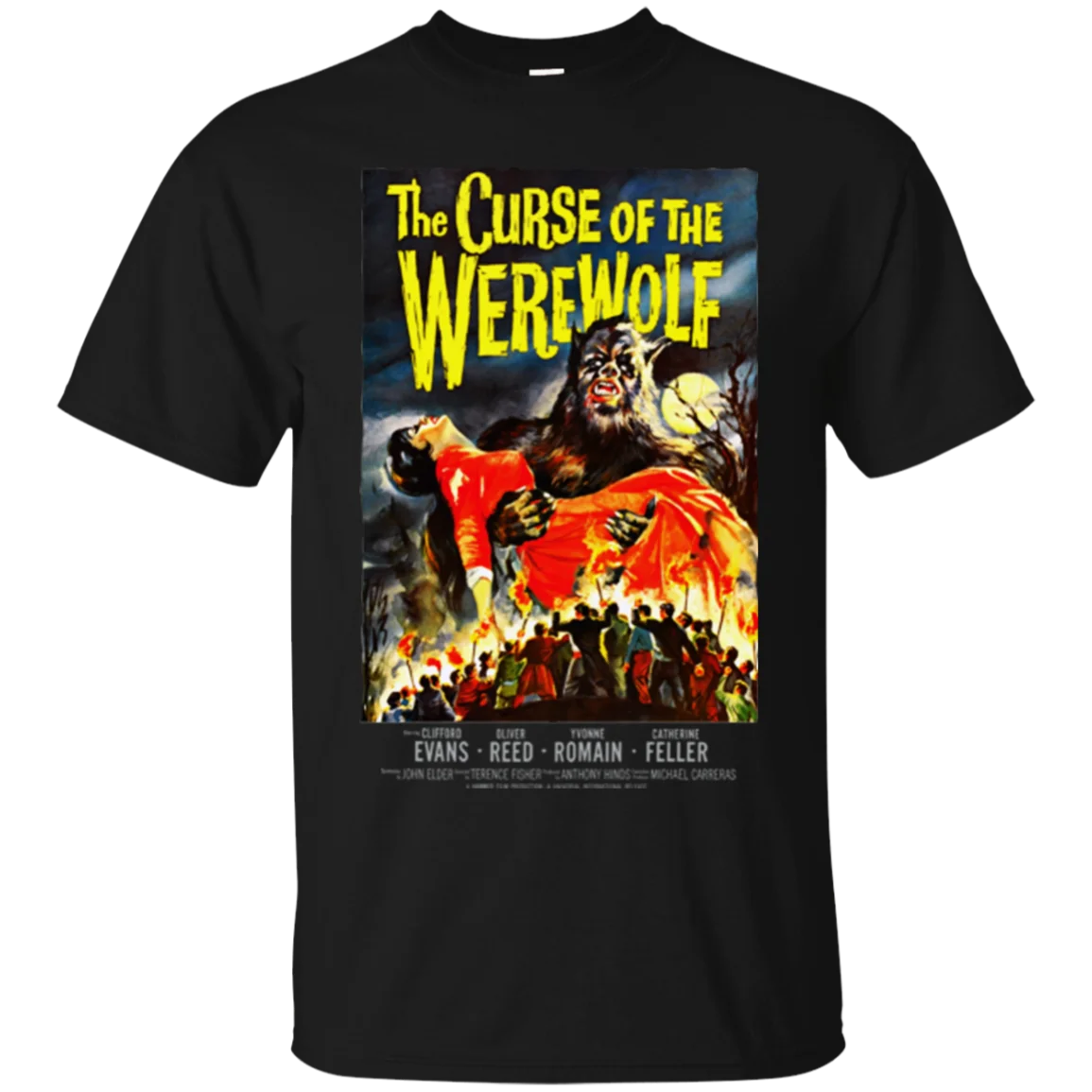 Продирание оборотеньего волка ужас молота ретро 1950-е фильмы монстров футболки |