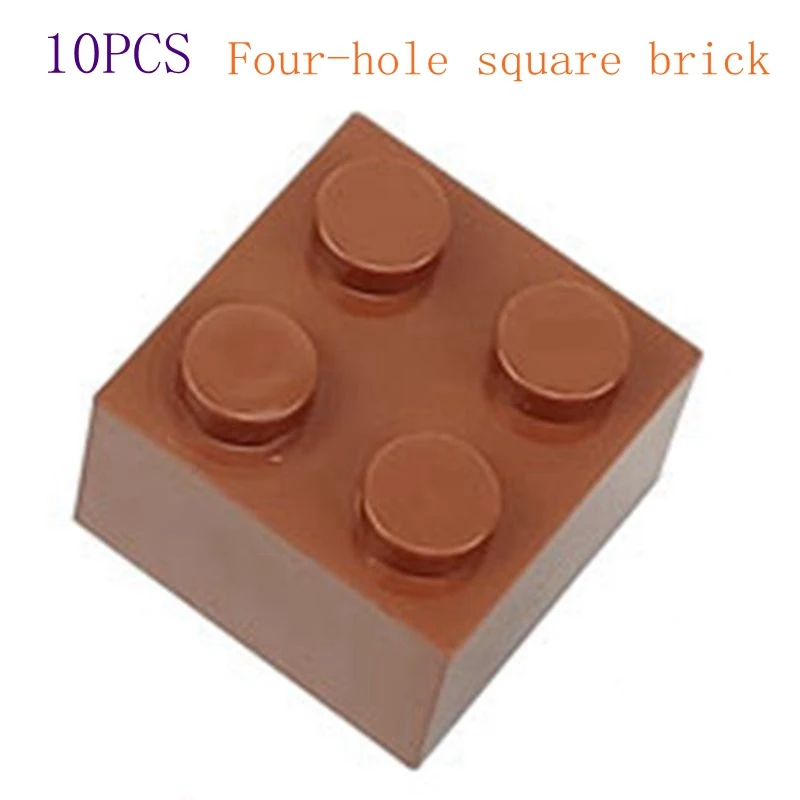 Блокировка квадратного кирпича с четырьмя отверстиями 10 шт. детские игрушки