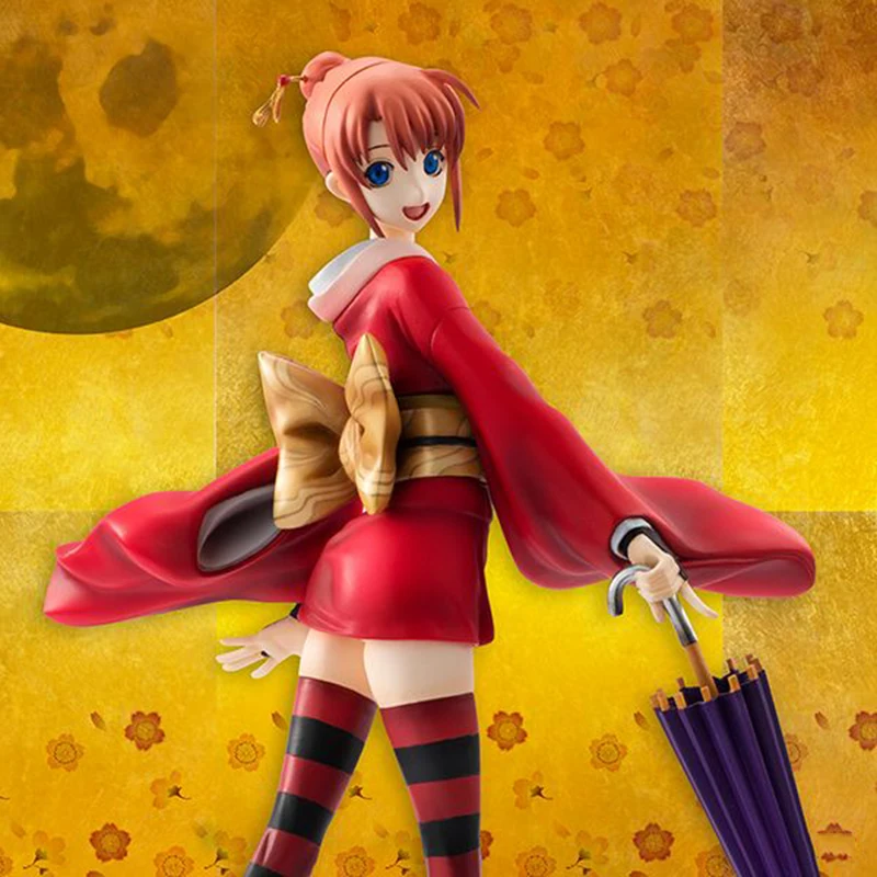 

19cm Anime GINTAMA Kagura Action Figure Beautiful Girl PVC Yoshihara Yatu Clan Kagura Umbrella Collection Model Dolls Toys Gifts