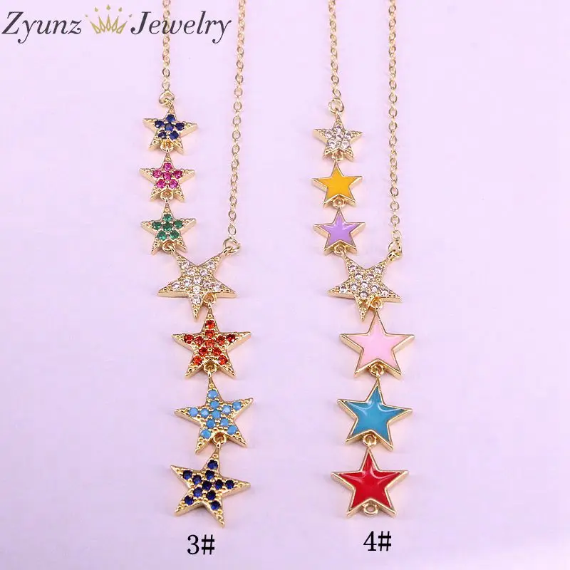 5 шт. новые ювелирные изделия золотого цвета ожерелье с кулоном s color ful CZ