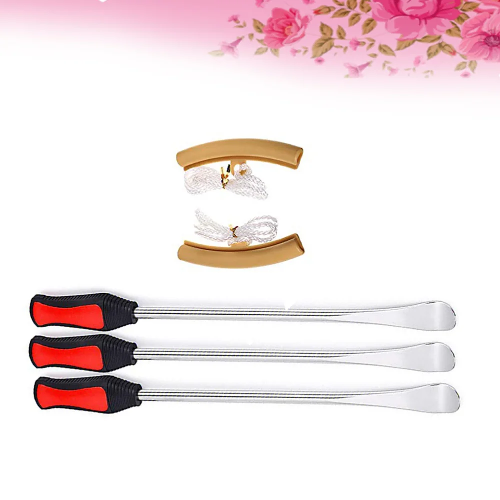 

5 in 1 Tire Changing Set Tire Spoon Lever Tools Rim Protector Sheaths (Red)