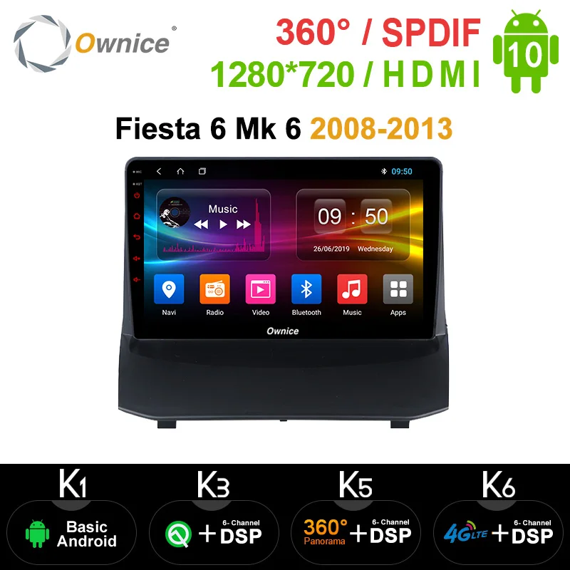 Ownice 8-ядерный Android 10 0 автомобильный DVD-плеер GPS-навигация Радио для Ford Fiesta 6 Mk 2008-2013
