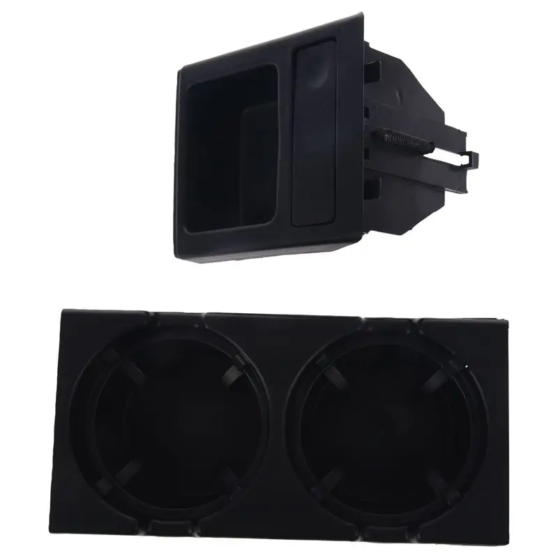 

Double hole car front center console cup rack / change box for BMW E46:black