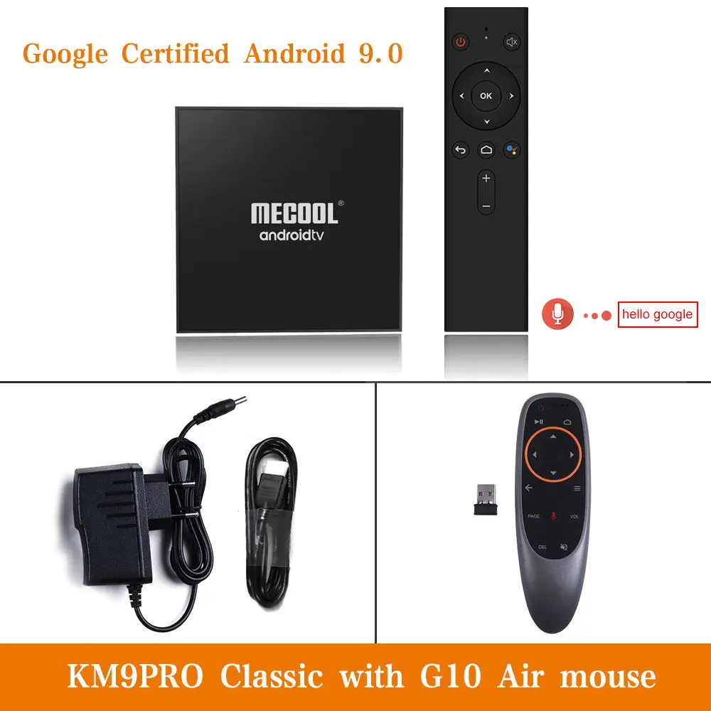 km9 pro classic G10 MECOOL KM9 pro Android 9,0 TV Box 4G RAM 64G ROM 2,4G/5G WiFi BT 4,1 Amlogic S905X2 Android 9,0 TV Box медиаплеер - Цвет: km9 pro classic G10
