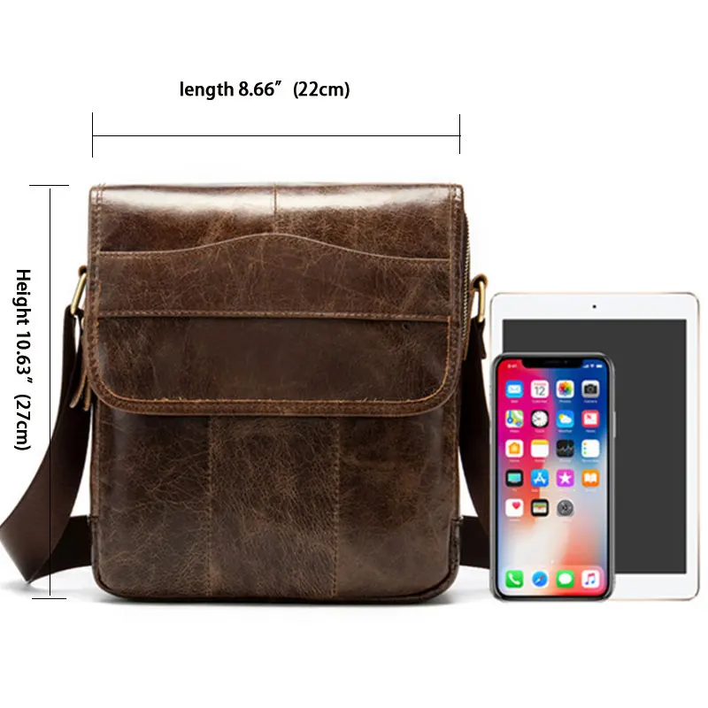 Качественная мужская мягкая кожаная сумка из натуральной кожи через плечо с