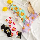 Носки женские, в японском и корейском стиле, с мультяшными цветами, осень кавайные носки