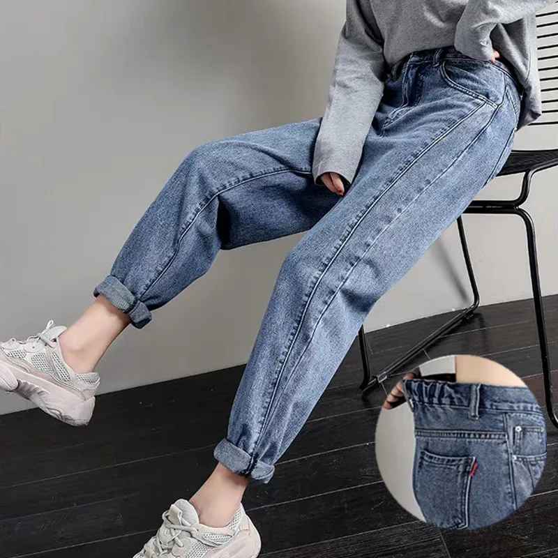 Весенне осенние джинсы 2021 новые модные комплекты одежды в Корейском стиле для