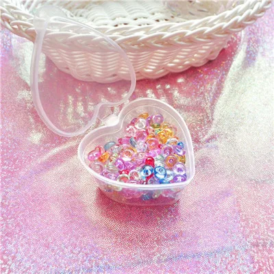 Mix bead and box В форме сердца, коробка для слизи, рыбные шарики для слимов, амулеты Lizun, сделай сам, Ploymer, глина, контейнеры для хранения, органайзер, шарики для коробки - Цвет: Mix bead and box