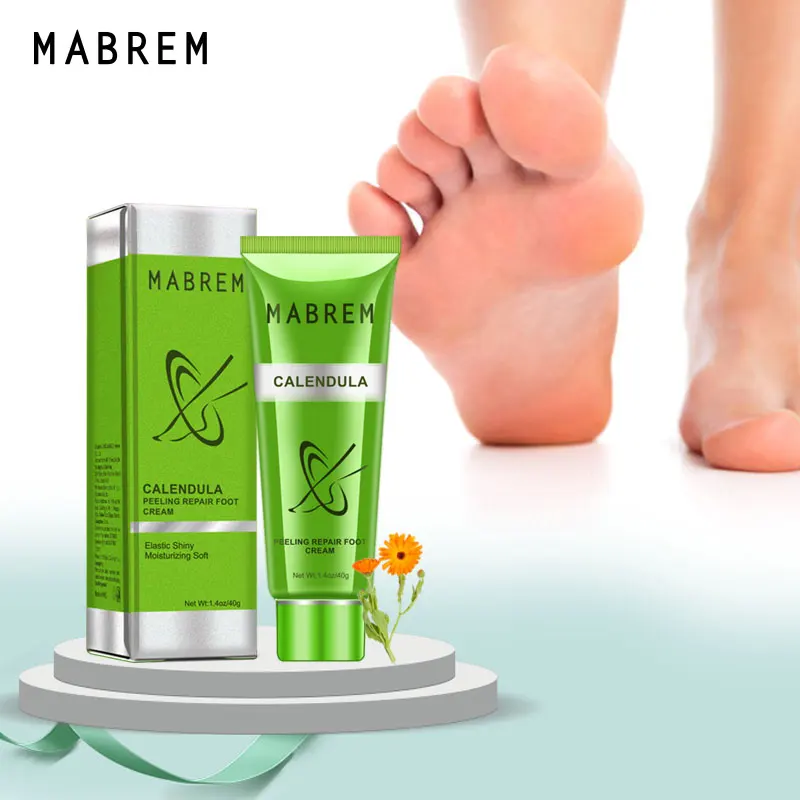 

MABREM Foot Treatment Cream Whitening Anti-cracking Moisturizing Foot Care Exfoliating Scrub Anti-dry Calendula Olive Repair 40g