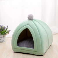 cat accessories home stuff warm keeping pet house cave house tent shaped head cushion sleeping bed furniture for pets small dog