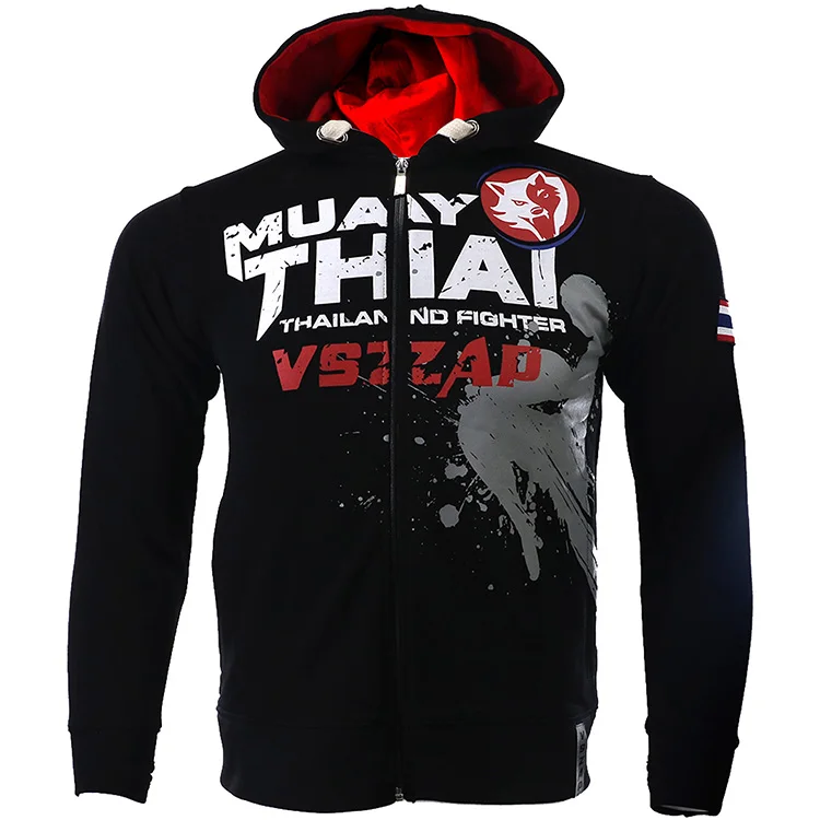 VSZAP MMA толстовки с длинными рукавами Муай Тай боксер утепленная дышащая Толстовка для мужчин