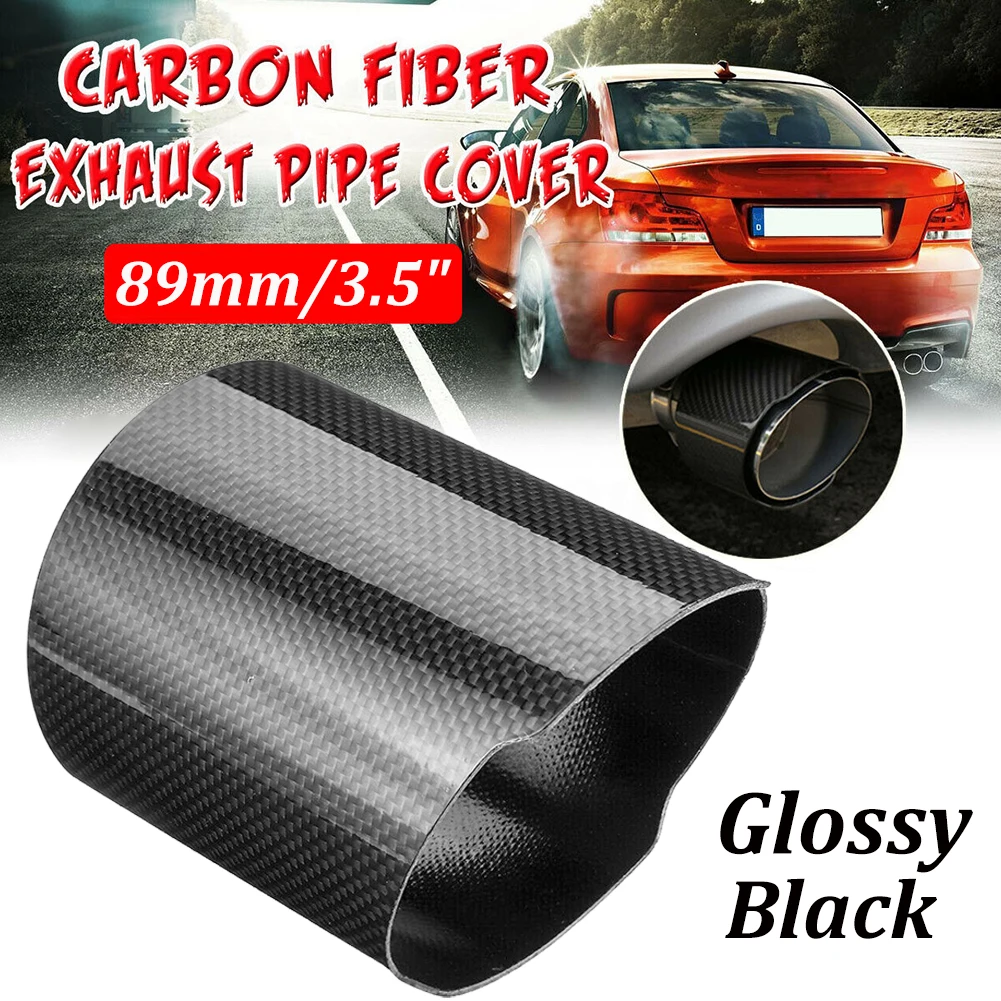 Универсальный Выпускной глушитель из углеродного волокна 89 мм крышка выхлопной