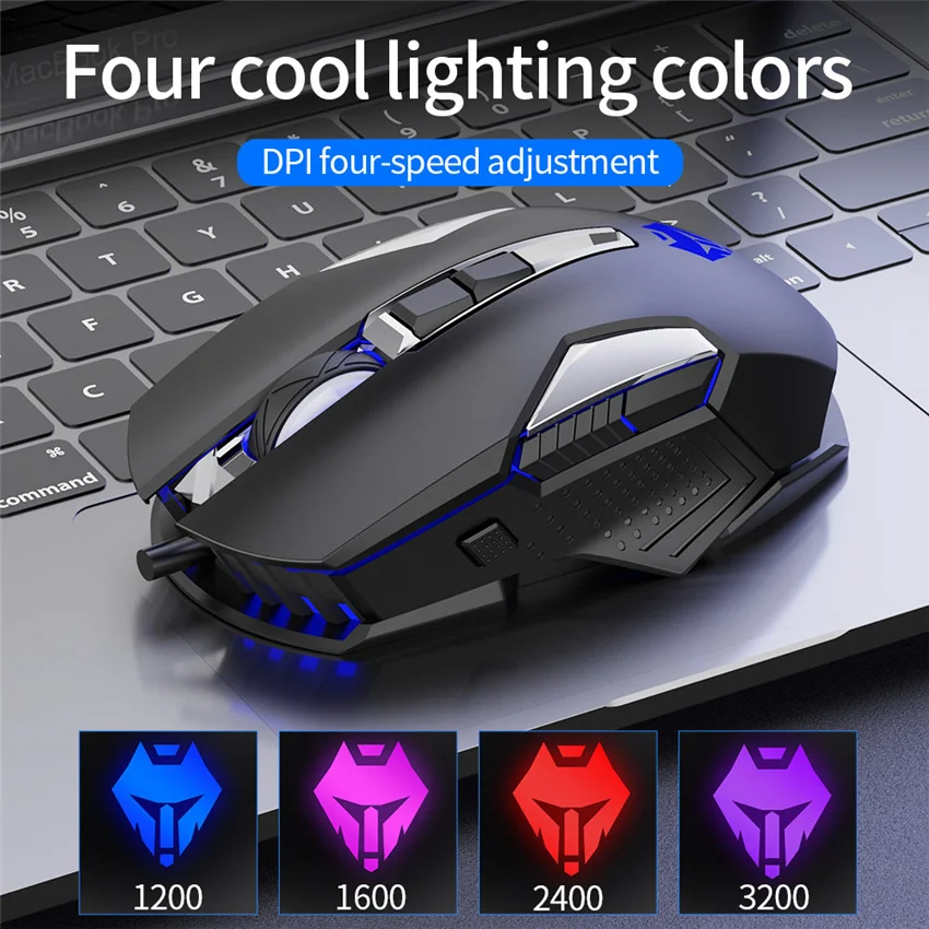 g509 wired game mouse 3200 dpi 8 buttons optical ergonomic mouse usb desktopnotebook officehome eating chicken mouse free global shipping