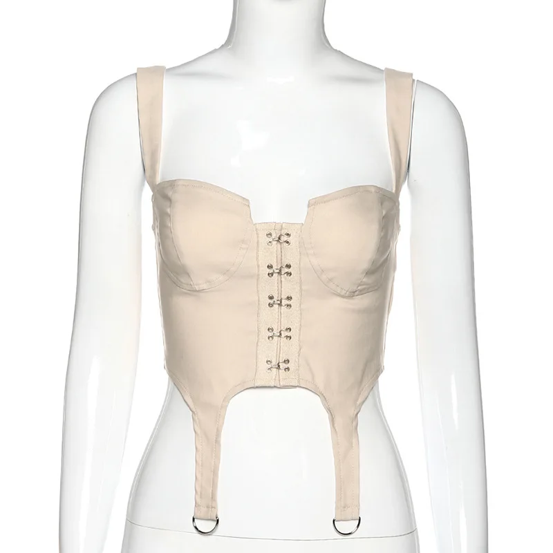 

Hook up Sleeveless Camisole Rivet Elastic Comfortable Buckle Vest Vest Can Be Worn outside