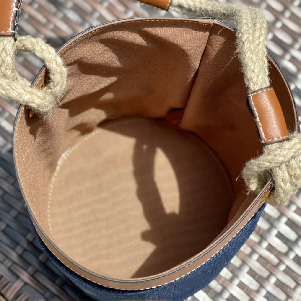 

2021 summer hot style, fashion trend, retro version, one-shoulder messenger bag handbag, all-match canvas bucket bag