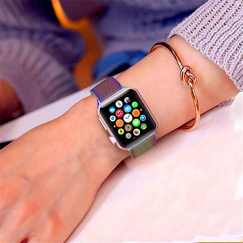 Миланская петля ремешок из нержавеющей стали спортивный ремешок для apple watch 5 4 3 2 1 браслет на запястье аксессуар для iwatch 44 мм 40 мм 42 мм 38 мм