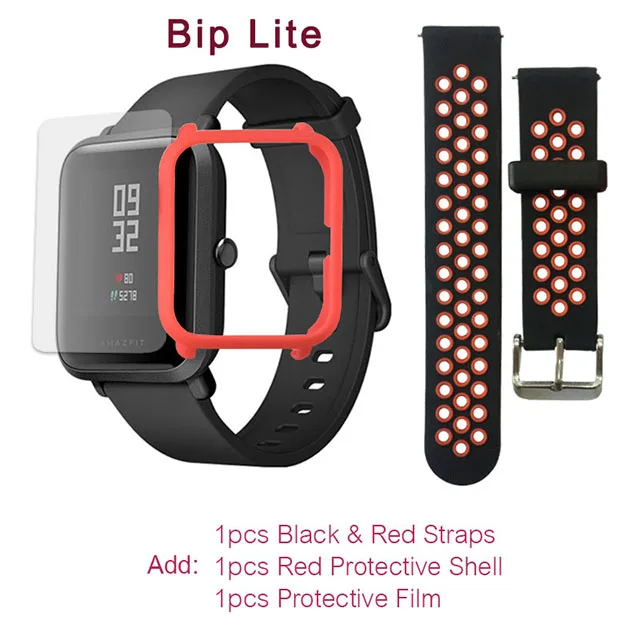 Black-red red film AMAZFIT BIP LITE глобальная версия Xiaomi Huami Смарт-часы 45 дней Срок службы батареи профессиональный водонепроницаемый Пульс Новое поступление - Цвет: Black-red red film