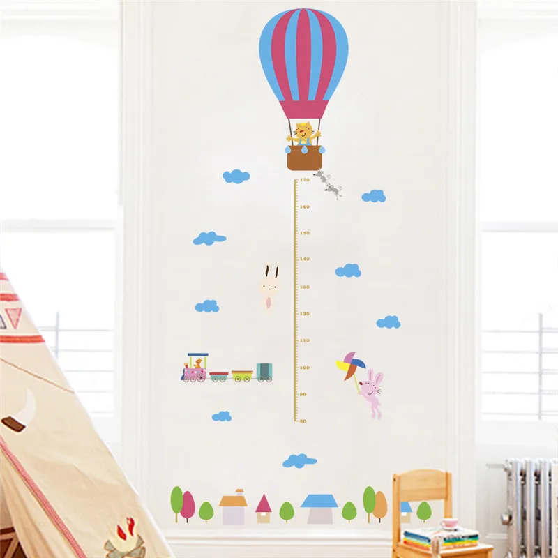 Счастливые Животные с воздушными шарами настенные наклейки для детской комнаты