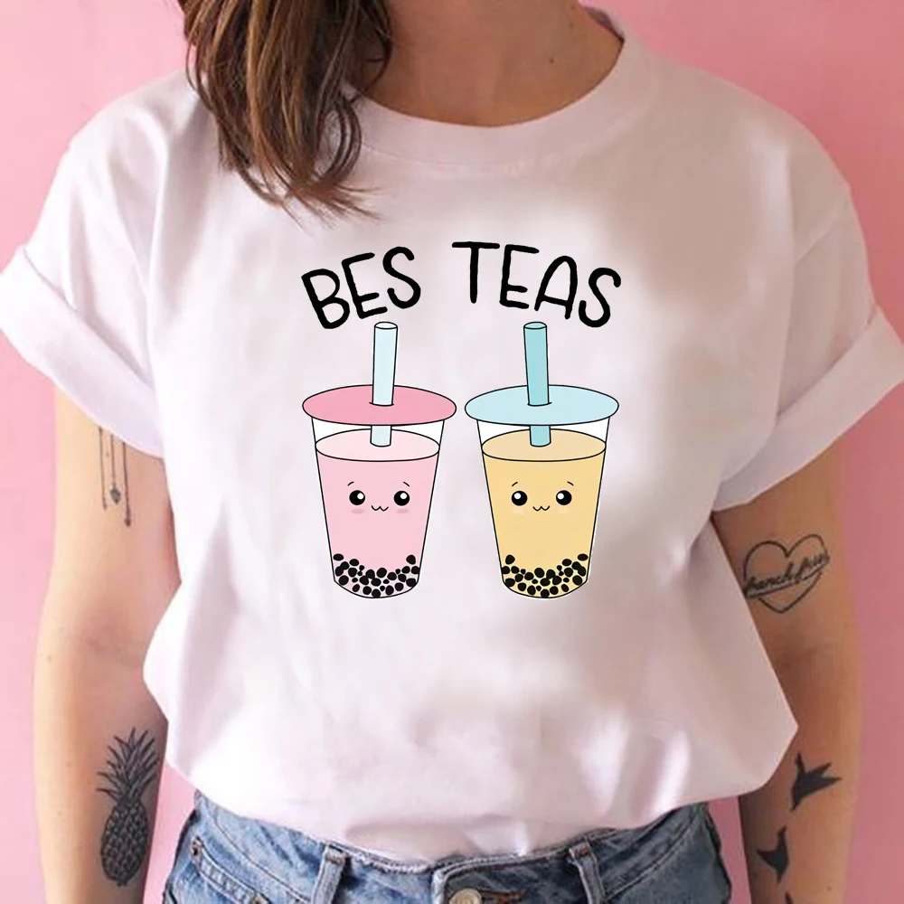 2020 Bes Tea s Boba Милая футболка с пузырьками для малышей Kawaii лучшая рубашка друзей Ulzzang