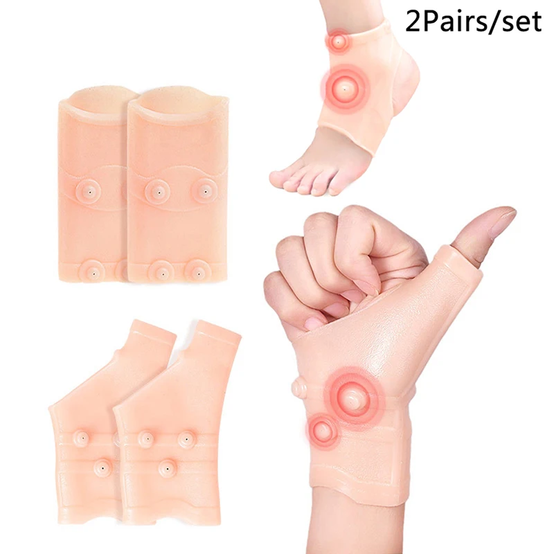 

1Pairs Magnetic Wrist Hand Support Gloves + 1Pairs Foot Thumb Support Pressure Corrector Massage 2 Styles