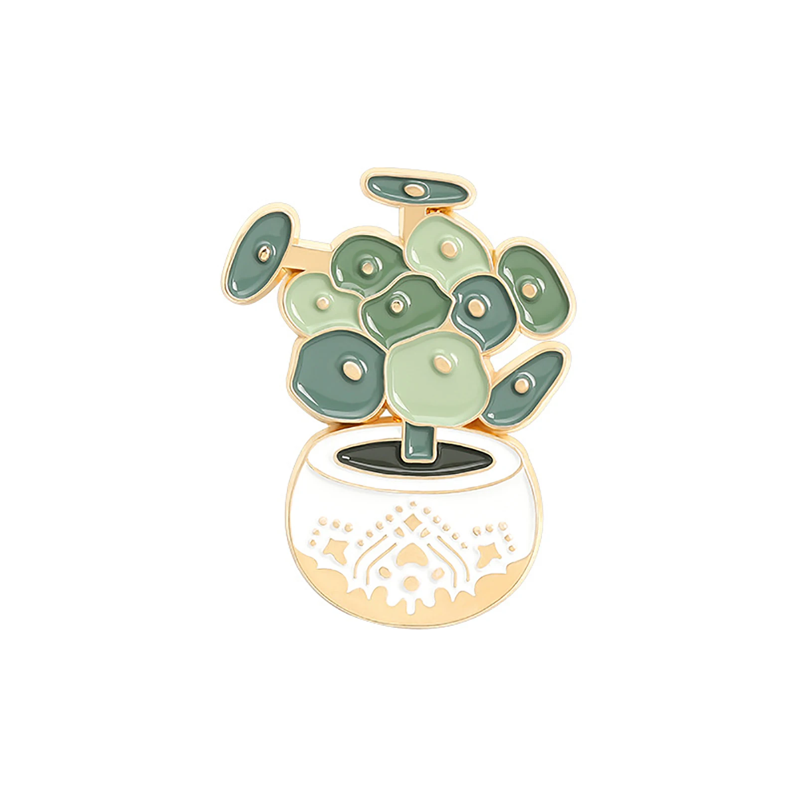 

Lovely Lapel Cartoon Badge Jewelry Gift For Friends Pop Plant Modelling Brooches Enamel Pin Alloy Pure Fresh Green Brooch 1PC