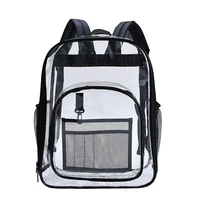 pvc waterproof transparent school bag see through backpacks high quality large capacity backpack solid clear backpack
