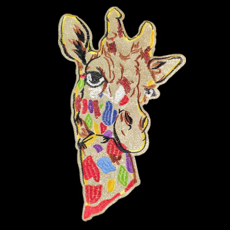 

Name Logo Patch Giraffe Sew on Patches Bulk for Clothing Animal Sequin Accessories Diy Stickers for Clothes Large Badge