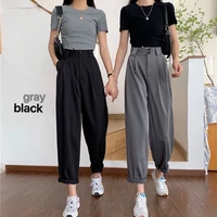straight pants women bf style chic trendy ladies ankle length trousers summer new all match college classic teens pantalones hot