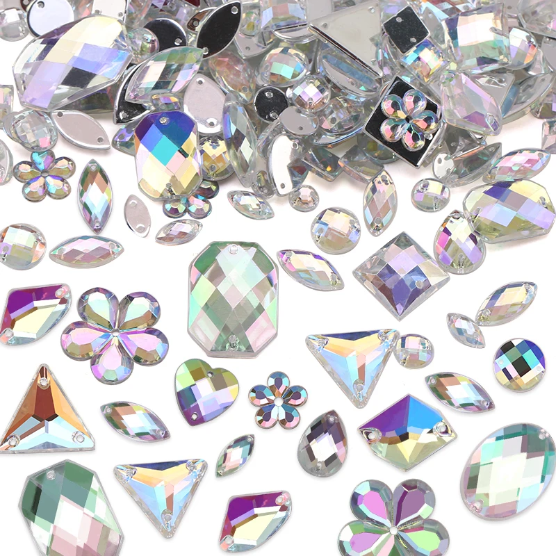 

Стразы с кристаллами из смолы, акриловые стразы, стразы с плоским основанием для шитья, для рукоделия, искусственные украшения для рукодели...