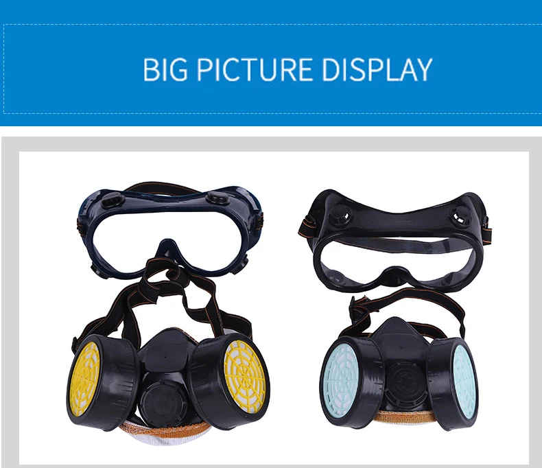 Пылезащитная маска на все лицо с креплением голову респиратор от пыли и смога для