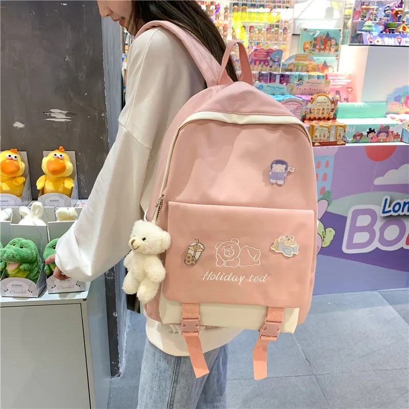 

EST Ins Women Backpack For Girls Youth waterproof Nylon Shoulders bag students Schoolbag Book Laptop portable bag bolsa mochila
