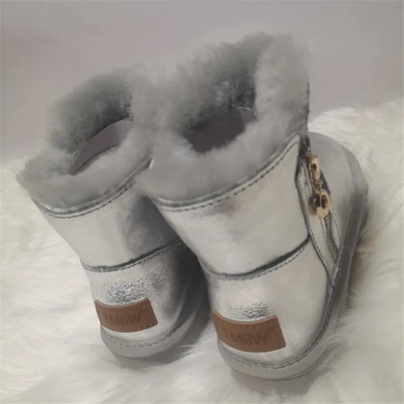 

Top Wool Waterproof 2020 Shoes Women Snow Boots Genuine Leather Snow Boots Shoes Cowskin Sheep Fur Boots Flat Warm Winter Shoes