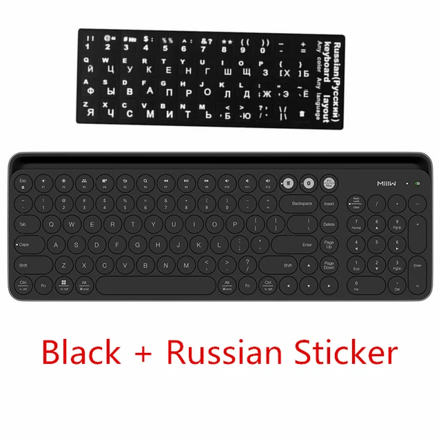 Black add Russian Оригинальная Xiaomi Miiiw Bluetooth Двухрежимная клавиатура MWBK01 104 клавиш Беспроводная Bluetooth Мультисистема 2,4 ГГц портативная клавиатура - Цвет: Black add Russian