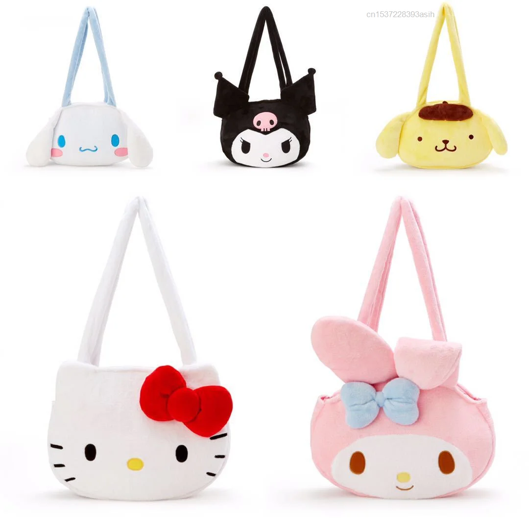 

Y2k Kawaii Za Woman 2021 Sanrio Shoulder Bag Hello Kitty Cinnamoroll Kuromi My Melody Plush Hand Bag Lolita Girl Handbags