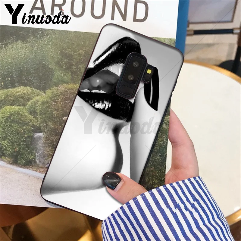 Yinuoda сексуальная девушка красный Стикеры-губы, корпус под плетенную сумку чехол для телефона для samsung S9 S9 плюс S5 S6 S6edge S6plus S7 S7edge S8 S8plus