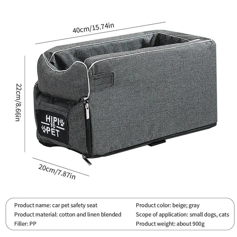

Universal Vehicle Armrest Box Pet Carrier Seat Nonslip Cushion Pet Kennel Car Carrier For Dog Bags For Small Dogs Outdoor Travel
