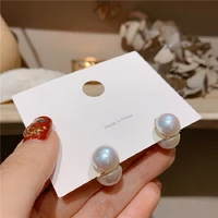 2020 new fashion womens earrings delicate simple style pearl ball earrings for women party girl jewelry gifts wholesale