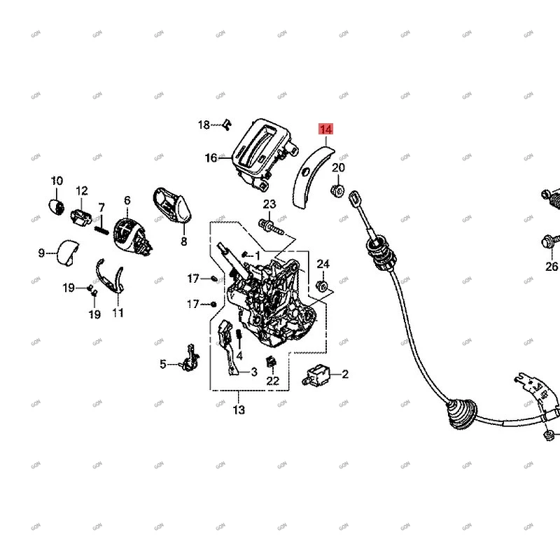 

Car Gear mechanism decoration Shift line bushing Shift bushing hon dae lys ion Gear selector dust cover kit