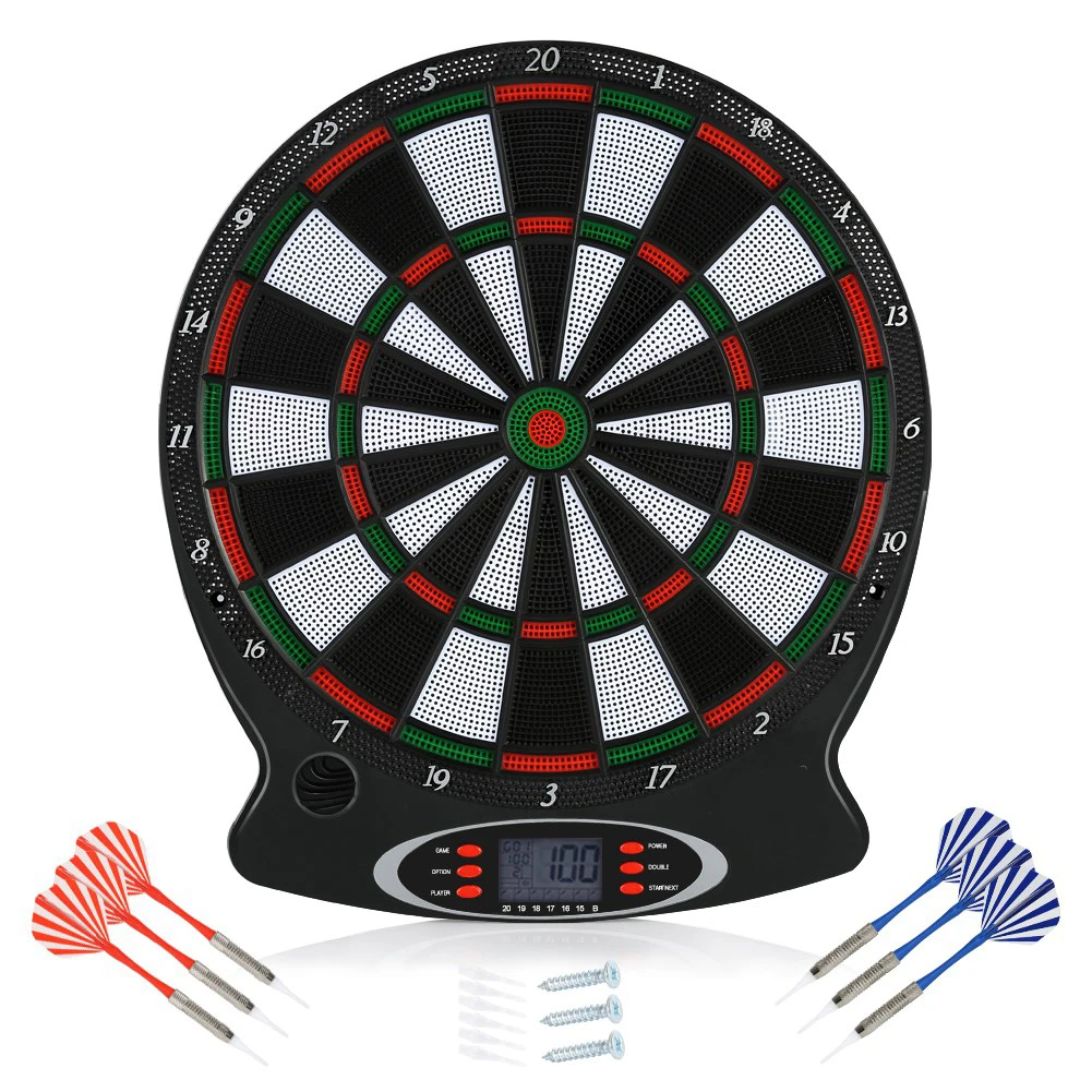 

1pc Professional Electronic Hanging Dartboard LCD Scoring Indicator Dart Game With 6pcs Darts