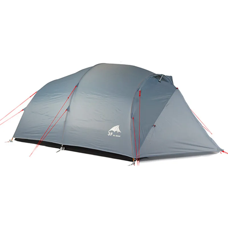 3F UL GEAR Сверхлегкий 4 человека 3 сезона 4 сезона 15D палатка для кемпинга на открытом воздухе Пешие прогулки альпинистские водонепроницаемые палатки - Цвет: 210T 4 season gray
