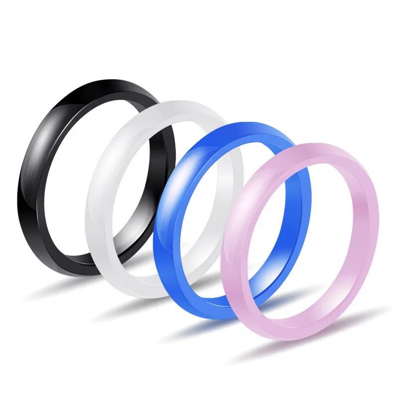 3mm Ceramic Ring Men Simple White Black Rings For Women Jewelry Engagement Ring Female Women Wedding Rings Mens Gifts Vintage