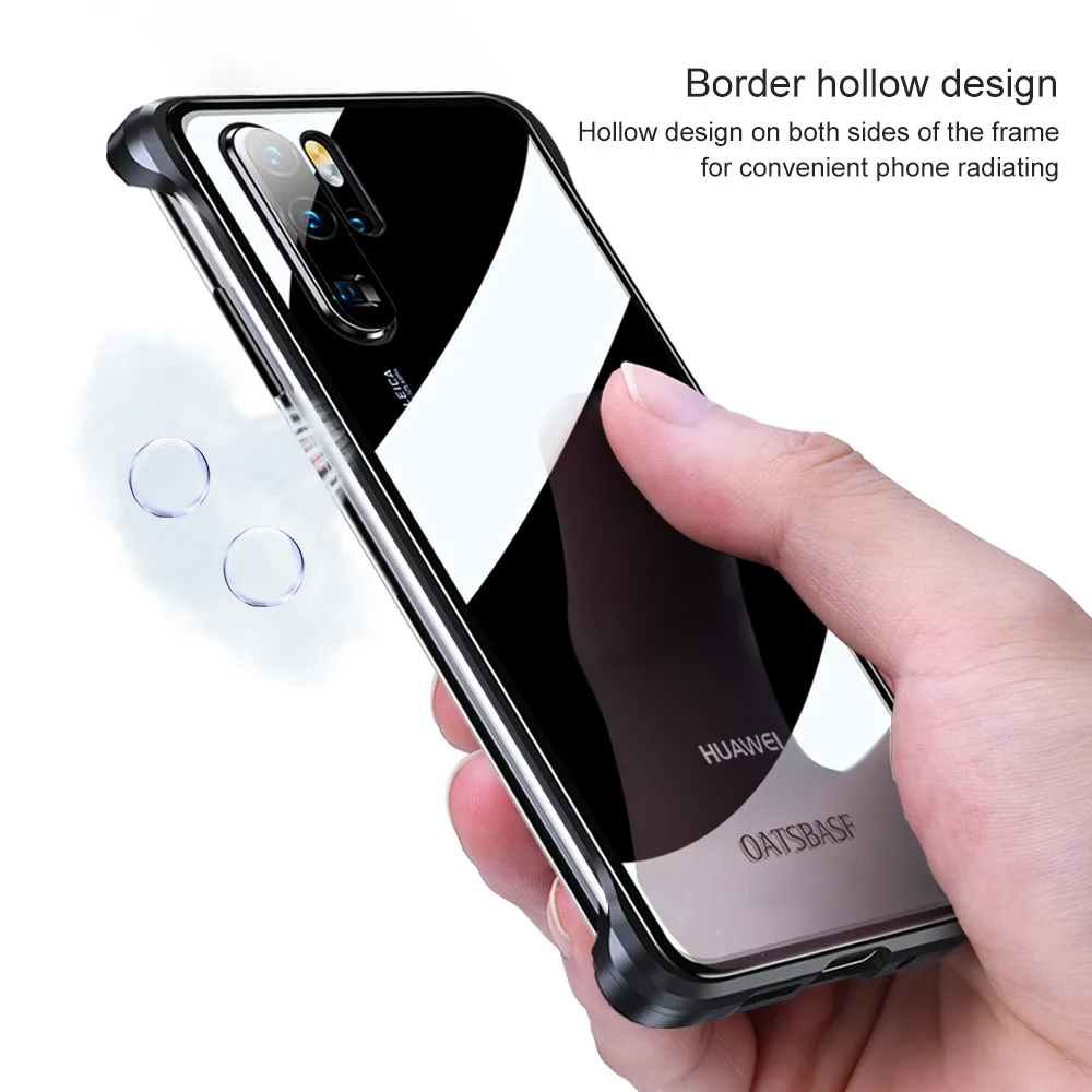 Роскошный металлический чехол из закаленного стекла для телефона Huawei P30 Pro