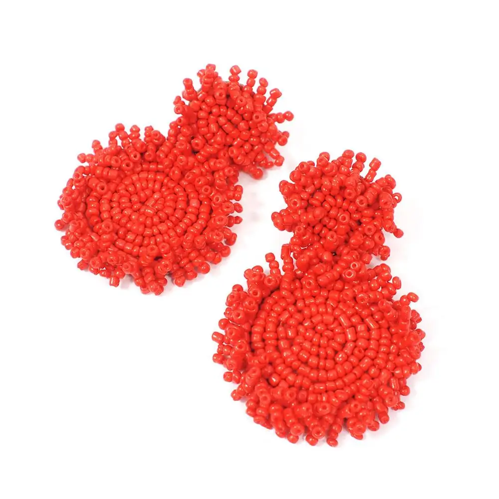 1562 Red MANILAI Boho модные висячие серьги с бусинами для женщин ручная работа из бисера Висячие массивные серьги Ювелирные изделия Подарки - Окраска металла: 1562 Red