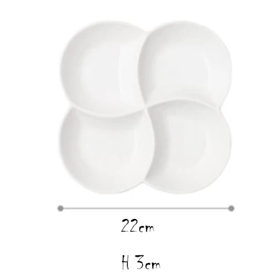 8 inch white 4petals Японский разделенный поднос разделенная тарелка для завтрака для обеда ужина Heatable керамическая тарелка для домашнего отеля ресторана шуол - Цвет: 8 inch white 4petals